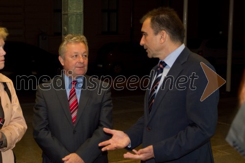 Stanko Stepišnik, minister za gospodarski razvoj in tehnologijo; Janko Veber, predsednik DZ