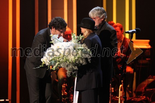 Gašper Tič, igralec; Olga Kacjan, igralka in dobitnica Borštnikovega prstana  2013; Ivo Svetina, pisatelj