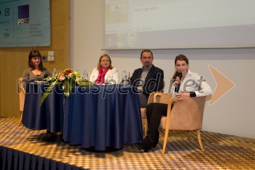 Lidija Novak, SSDO; Petra Slanič, Unicef Slovenija; Mirko Štular, Val 202; Anja Komatar, Goodyear Dunlop Sava Tires