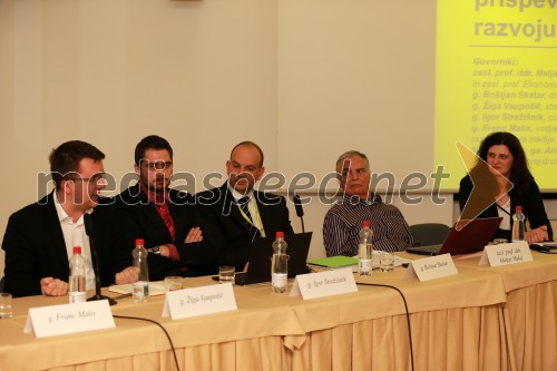 Žiga
Vaupotič, strokovni direktor Zavod Ypsilon; Igor Stražišnik, podjetnik;
 Boštjan Skalar, v.d. direktor javne agencije SPIRIT Slovenija; prof. 
ddr. Matjaž Mulej, predsednik Strokovnega sveta IRDO; Anita Hrast, 
direktorica IRDO