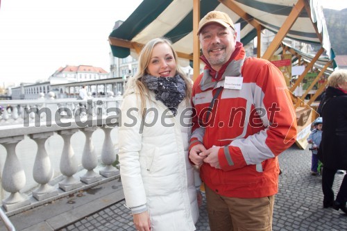 Andreja Erzetič, nekdanja vinska kraljica; Bruno Gaberšek