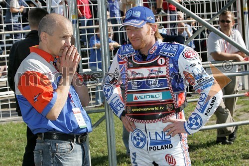 Jason Crump, Avstralija (desno) in Brian Karger - Danska, njegov mentor in trener