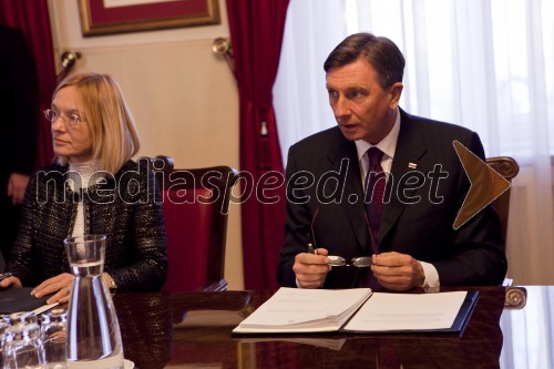 Dr. Alja Brglez, vodja kabineta predsednika RS; Borut Pahor, predsednik Republike Slovenije