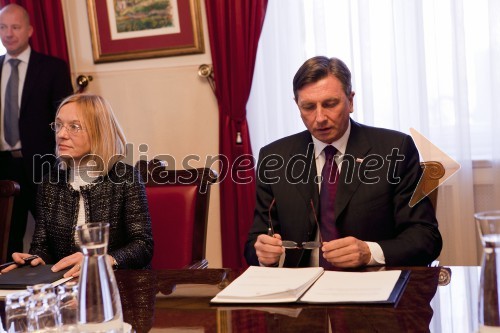 Dr. Alja Brglez, vodja kabineta predsednika RS; Borut Pahor, predsednik Republike Slovenije