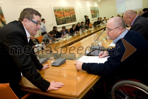 Dr. Andrej Fištravec, župan MOM; Alfred Lasetzky, mestni svetnik