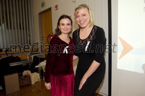 Anita Prelovšek, flavtistka; Monika Golob, voditeljica