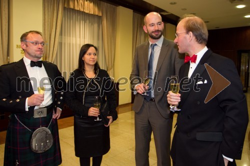 Kevin Morrison; Indrani Shrestha; dr. Jure Stojan, novinar; Andrew Page, veleposlanik Velike Britanije v Sloveniji