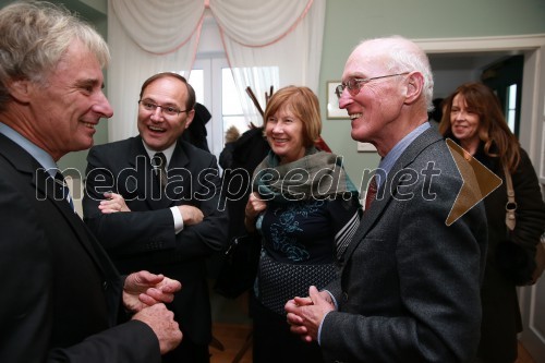 Dr. Anton Koren, direktor Mohorjeve družbe Celovec; Tone Rode, direktor Družina  d.o.o.; Silva Matos; Milan Matos, nekdanji direktor Mladinske knjige Založba