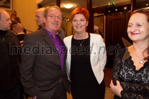 Marko Sosič, pisatelj; Mirjam Drnovšček, direktorica Prešernovega gledališča Kranj