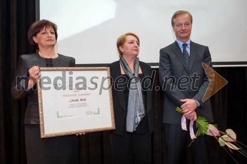 Mira Retelj, predsednica skupščine Združenja zdravstvenih zavodov 
Slovenije;mag. Alojzija Strle; Metod Mezek, direktor Združenja 
zdravstvenih zavodov Slovenije