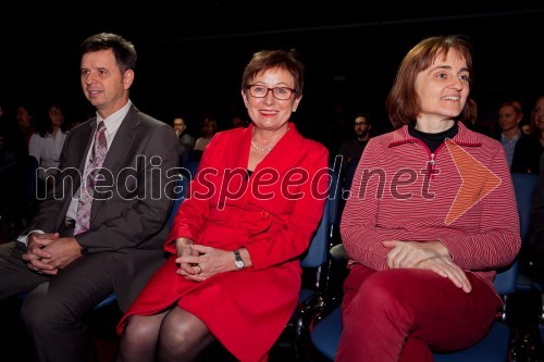 Dejan Crnek, predsednik športnega društva Narodni dom; Milena Štular, pomočnica predsednika uprave Mercator d.d. in pobudnica projekta Botrstvo v Sloveniji; Alenka Mertelj, raziskovalka in znanstvenica z oddelka za kompleksne snovi Instituta Jožef Stefan