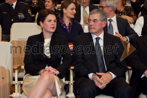 Alenka Bratušek, predsednica Vlade; Miroslav Mozetič, predsednik Ustavnega sodišča;