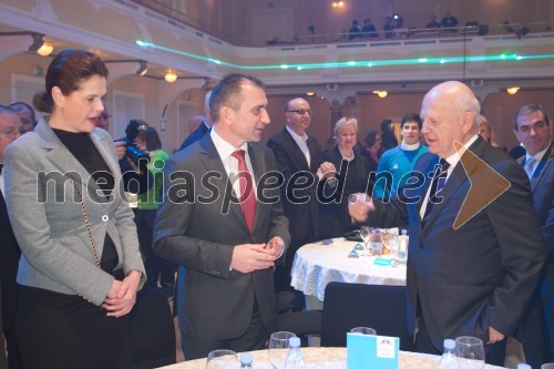 Alenka Bratušek, predsednica vlade RS; Janko Veber, predsednik državnega zbora RS; Janez Kocijančič, predsednik OKS