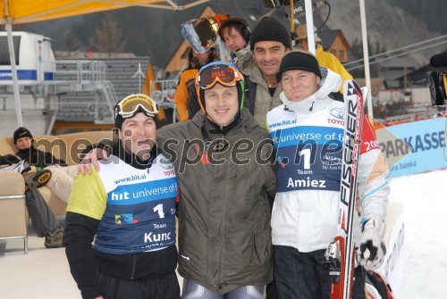 Mitja Kunc, Jure Košir, Alberto Tomba in Sebastien Amiez, nekdanji smučarji