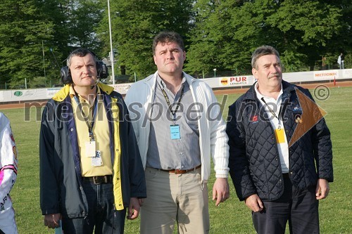 Igor Kolenko, direktor dirke, Damjan Turšič, glavni sodnik, Vlado Busar, delegat AMZS