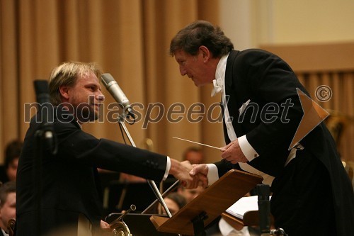 Boštjan Lipovšek, solist simfoničnega orkestra RTV Slovenija in Uroš Lajovic, dirigent