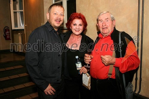 Robert Waltl, režiser predstave, Milena Morača, operna pevka in Jurij Souček, igralec