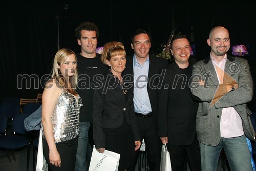 Špela Močnik, radijska moderatorka, Peter Mankoč, nekdanji plavalec, Sonja Savnik, članica žirije, Gašper Bolhar, novinar, Sašo Papp, radijski moderator in Aleš Bravničar, fotograf