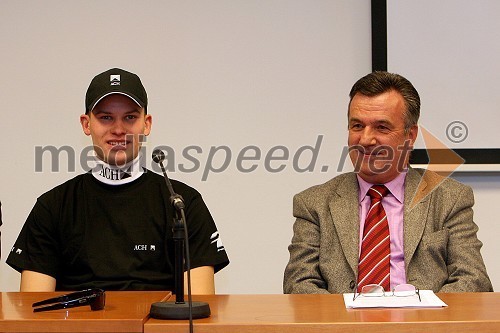 Matej Žagar, speedwayist in Janez Tomažič, predsednik komisije za speedway pri AMZS