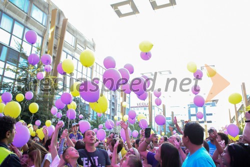 Sprejem nogometašev NK Maribor na trgu Leona Štuklja