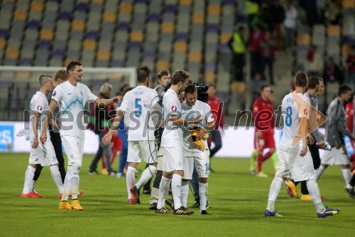 Veselje slovenske nogometne reprezentance v Ljudskem vrtu po zmagi