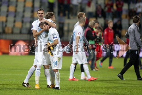 Veselje slovenske nogometne reprezentance v Ljudskem vrtu po zmagi