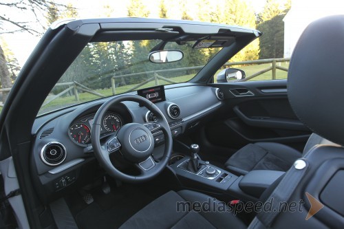 Audi A3 Cabriolet 1.4 TFSI Ambition, okvir vetrobranskega stekla je posebaj ojačan