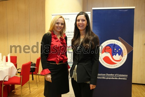 Mag. Ajša Vodnik, izvršna direktorica Ameriške gospodarske zbornice (AmCham); Jasna Mihelj Coustaury, Aviat d.o.o.