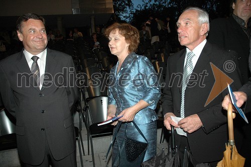 Zoran Jankovič, župan Ljubljane in Andrej Bručan, minister za zdravstvo z ženo