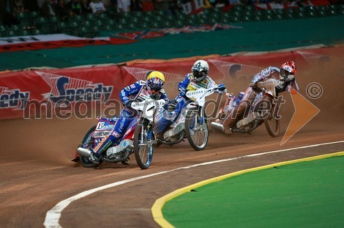 Nicki Pedersen (Danska), Chris Harris (Velika Britanija) in Jason Crump (Avstralija)