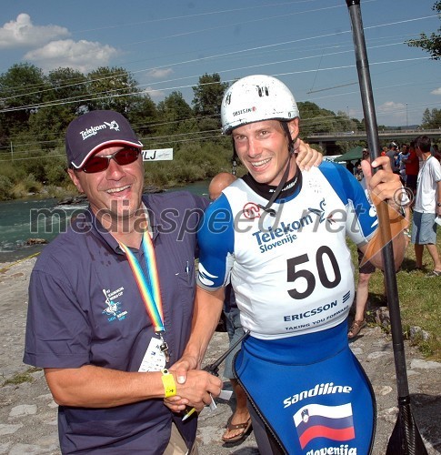 Andrej Jelenc, direktor slovenske reprezentance na divjih vodah in Jure Meglič, kajakaš