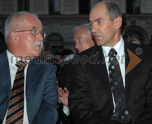 Dr. Boštjan Žekš, predsednik SAZU in Janez Janša, predsednik Vlade Republike Slovenije