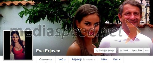 Facebook stran Eve Erjavec krasi naslovnica ponosnega očeta in mlade lepotice.