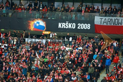 Narodni stadion Varšava, VN Poljske 2014, napis v čast zmage Tomasza Golloba na VN Slovenije 2008 v Krškem
