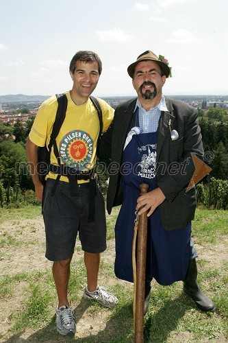 Michael E. Gabon, popotnik in Alojz Jenuš - Slavek, outar in brač iz Malečnika