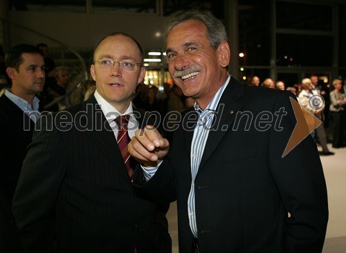 Tadej Sax, vodja programa BMW pri Avto Malgaj in Brane Kuzmič, legenda slovenskega relija in vodja ekipe Andreja Jereba