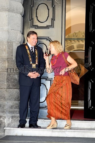 Zoran Jankovič, župan Ljubljane in Milena Zupančič, igralka in ambasadorka UNICEF-a