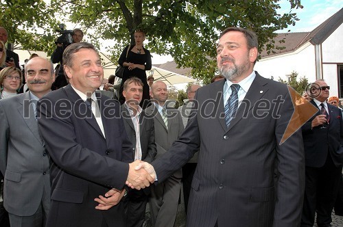 Zoran Jankovič, župan Ljubljane in Janez Čebulj, pretor Vinskega konventa sv. Urbana iz Ljubljane