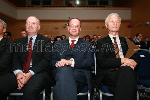 Klemens Nowotny, v.d. predsednika uprave Raiffeisen Banke d.d., Peter Lennkh, član uprave Raiffeisen International in član nadzornega sveta Raiffeisen Banke d.d. in Mirko Krašovec, član nadzornega sveta Raiffeisen Banke d.d.