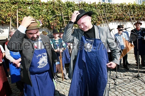 Alojz Jenuš - Slavek, outar in brač iz Malečnika in Franc Kangler, mariborski župan