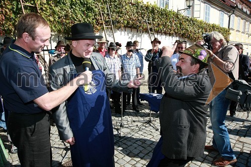 Franc Kangler, mariborski župan in Alojz Jenuš - Slavek, outar in brač iz Malečnika