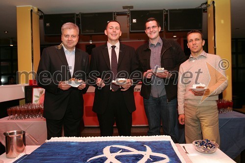 Andrej Verlič, mariborski podžupan, Peter Cokan, direktor Univerzum Minerva, Andrej Krček, predsednik ŠOUM (Študentska organizacija Univerze v Mariboru) in Darko Krajnc, kandidat za predsednika RS