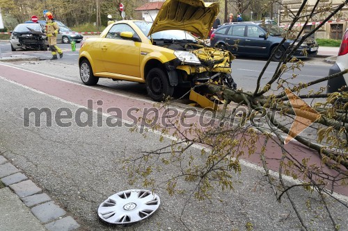 Prometna nesreča, križišče Maistrove ulice ter Ulice heroja Staneta