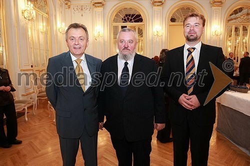 Anton Guzej, generalni direktor RTV Slovenija, dr. Stane Granda, predsednik programskega sveta RTV Slovenija in Jože Možina, direktor TV Slovenija