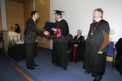 Dr. Borut Vojinović, dr. Ivan Rozman, rektor Univerze v Mariboru in red. prof. dr. Samo Bobek, dekan Ekonomsko-poslovne fakultete Univerze v Mariboru