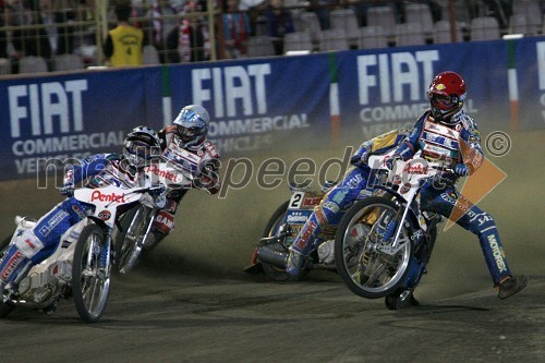 Ryan Sullivan, Avstralija in Tony Rickardsson, Švedska (oba v ozadju), ... in Tomasz Gollob, Poljska