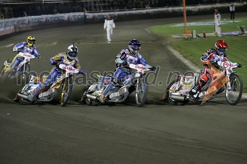 Piotr Protasiewicz, Poljska; Tony Rickardsson, Švedska; Bjarne Pedersen, Danska in Greg Hancock, ZDA