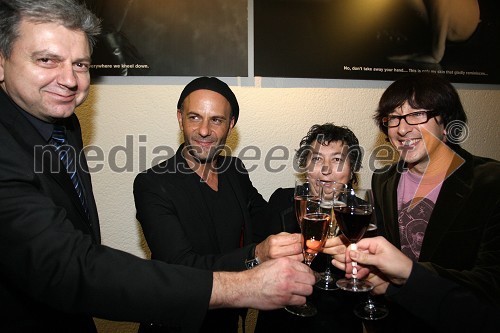 Andrej Verlič, podžupan Maribora, Tomaž Pandur, režiser, Dragica Petrovič, izvršna producentka razstave in režiserka in Aljoša Rebolj, fotograf