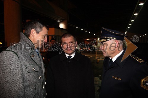 Martin Bartenstein, avstrijski gospodarski minister, Dragutin Mate, minister za notranje zadeve in Jože Romšek, generalni direktor Slovenske policije