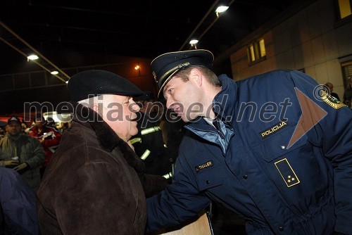 Edvard Čagran, župan občine Šentilj in A. Thaler, policist